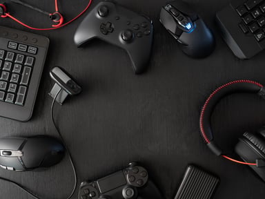 Gaming gear on a tabletop