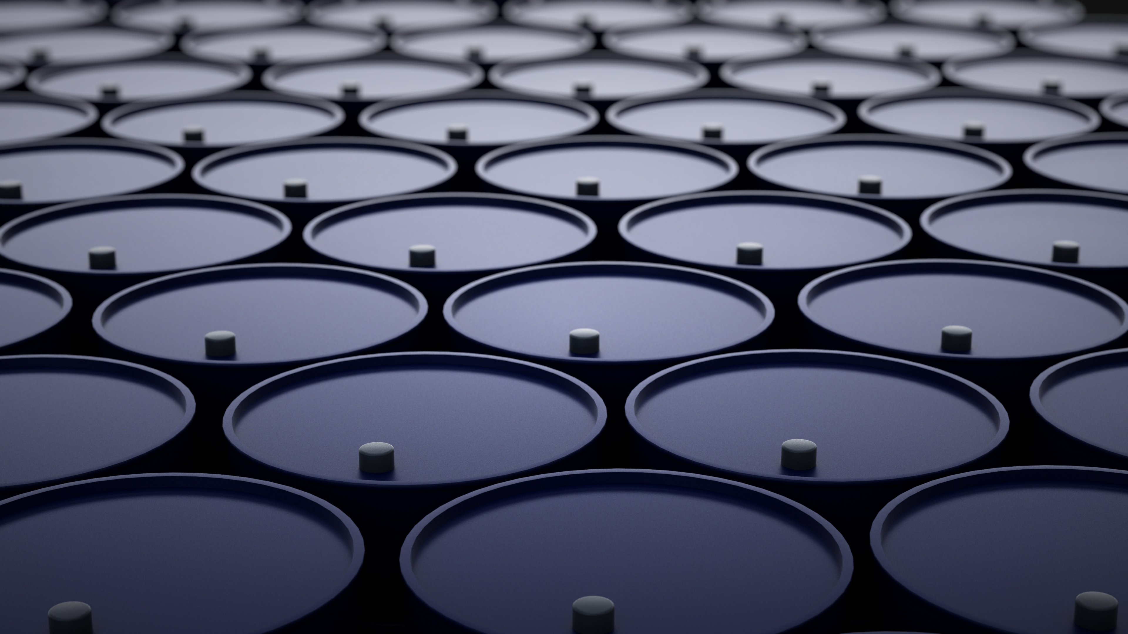 Oil barrels. 