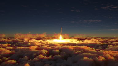 rocket sunset