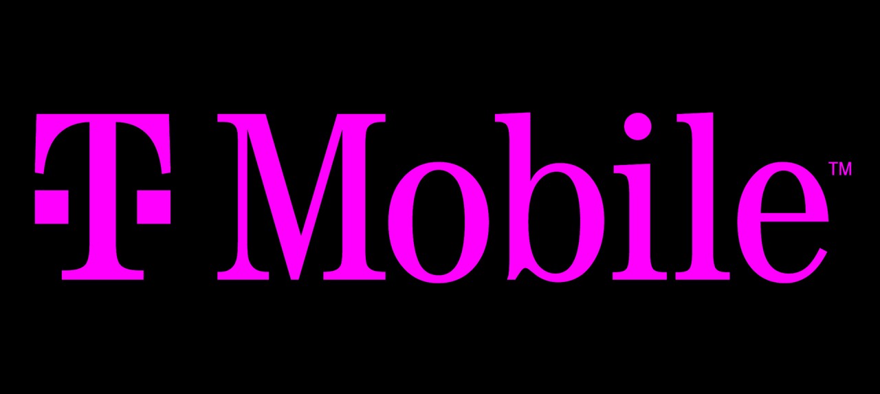 T-Mobile logo on black background. 
