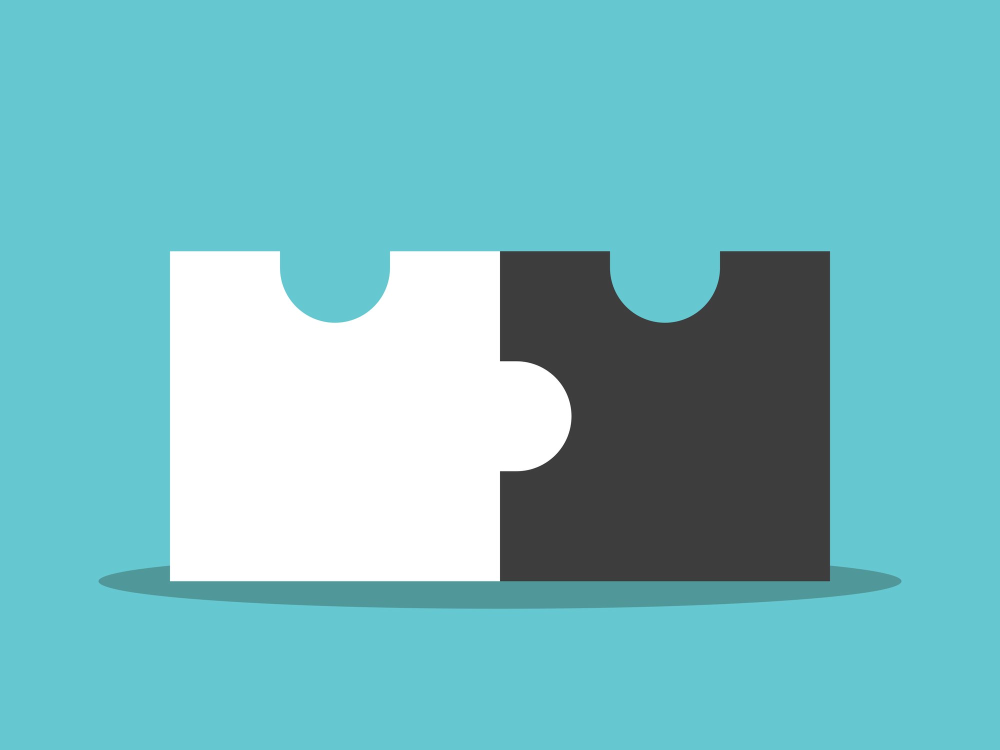 Graphic of two jigsaw-puzzle pieces connecting