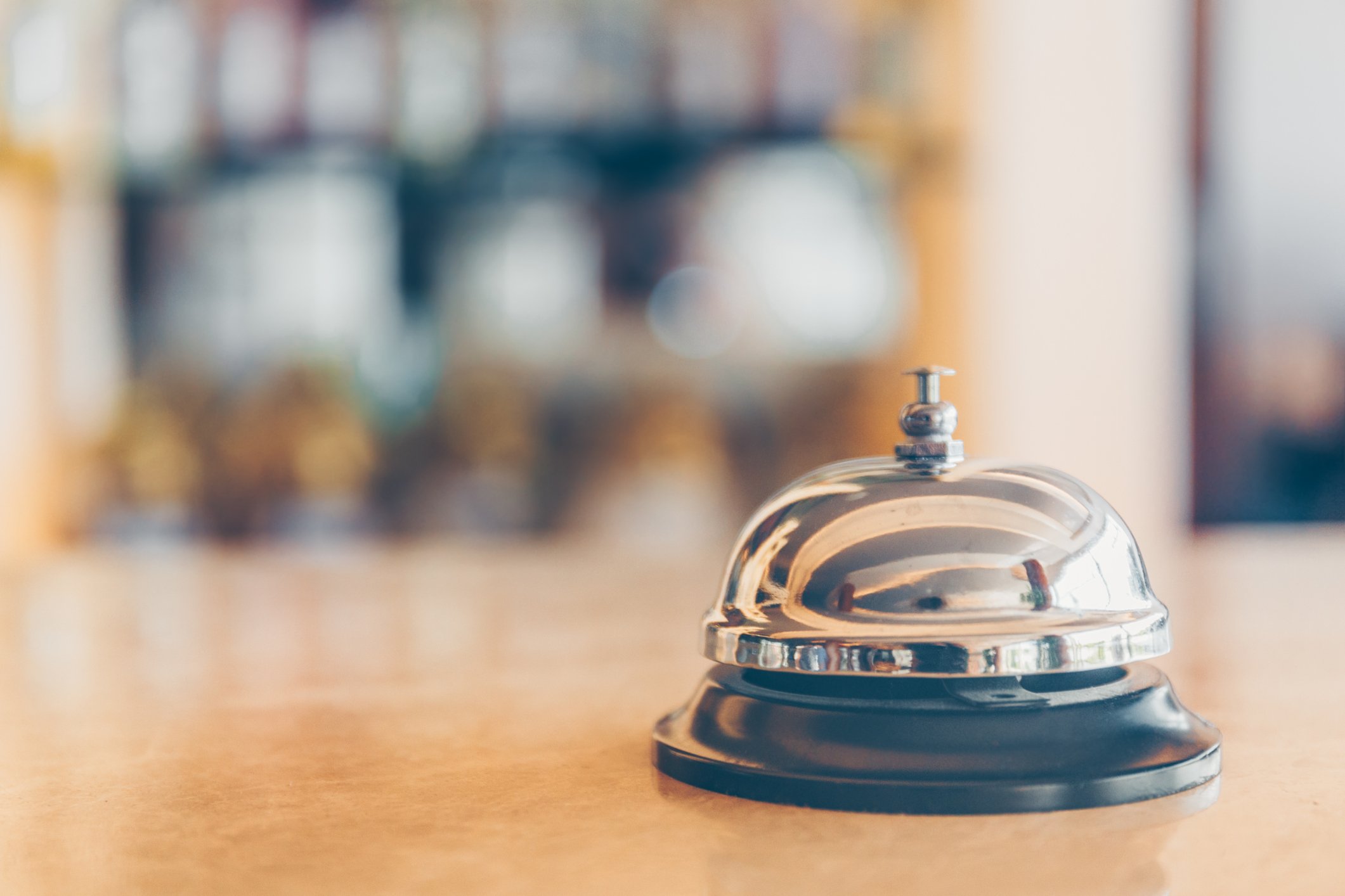 Bell at a reception desk 