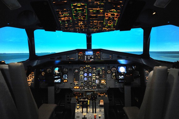 An airplane simulator.