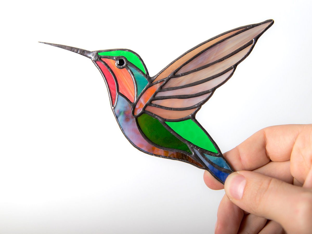 A handmade glass bird from Etsy