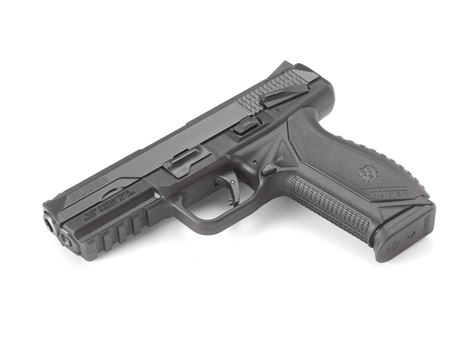 A Ruger American Pistol Duty Centerfire pistol.