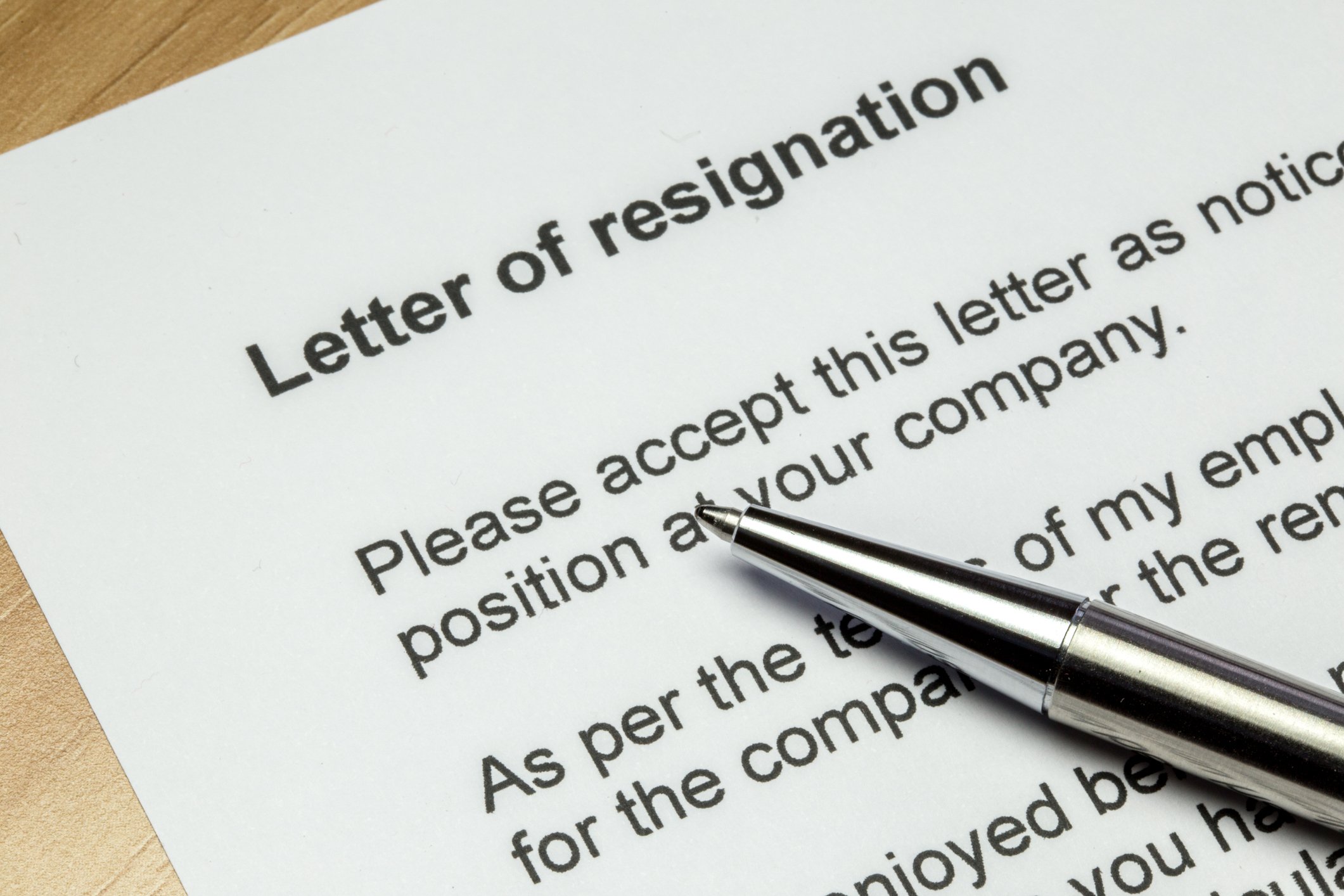 Resignation letter