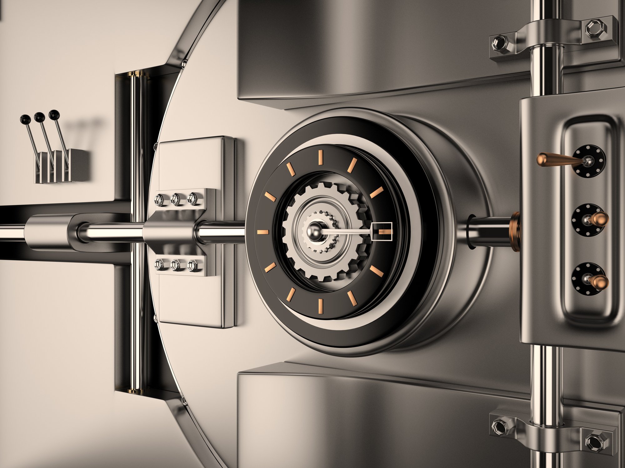 The door of a vault.