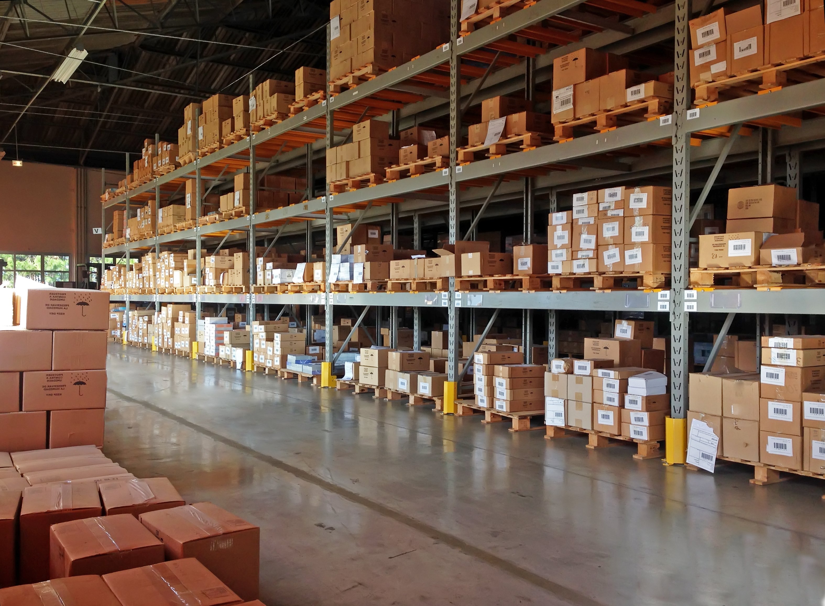 A warehouse of supply parts.