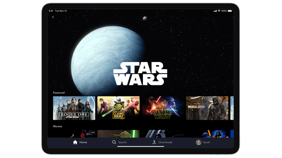 Disney+ interface displayed on an iPad