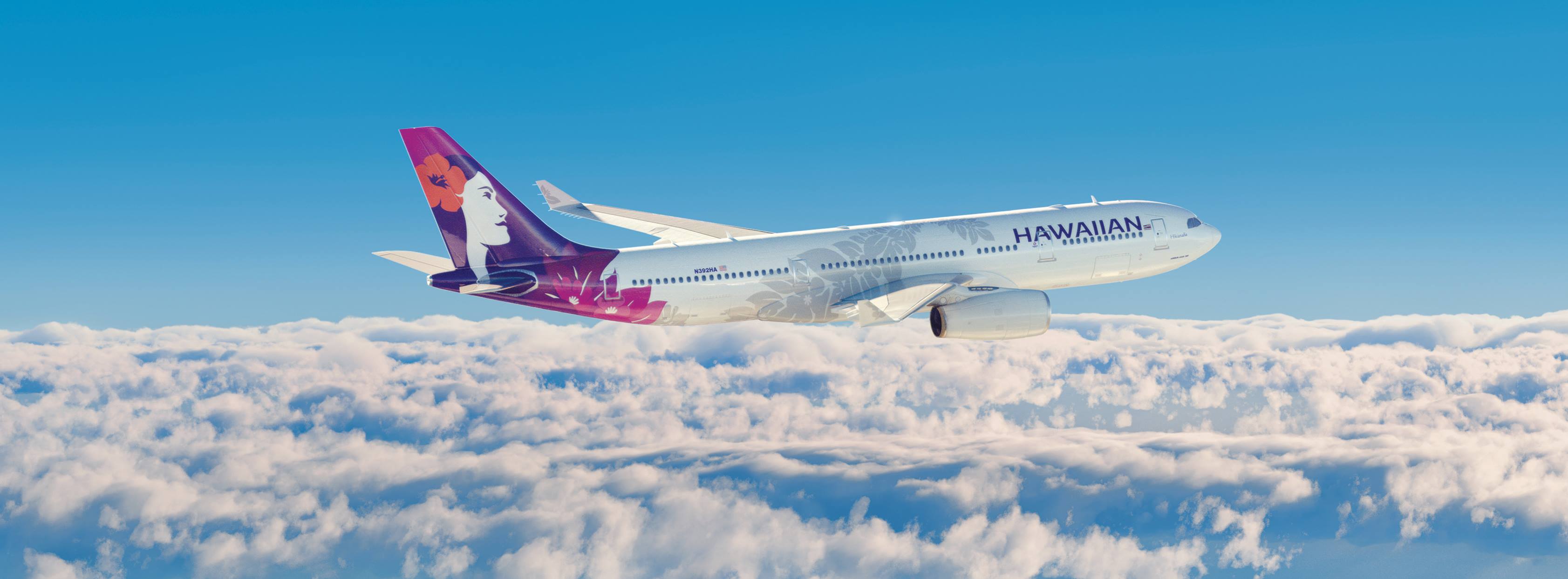 Hawaiian Airlines airplane in flight