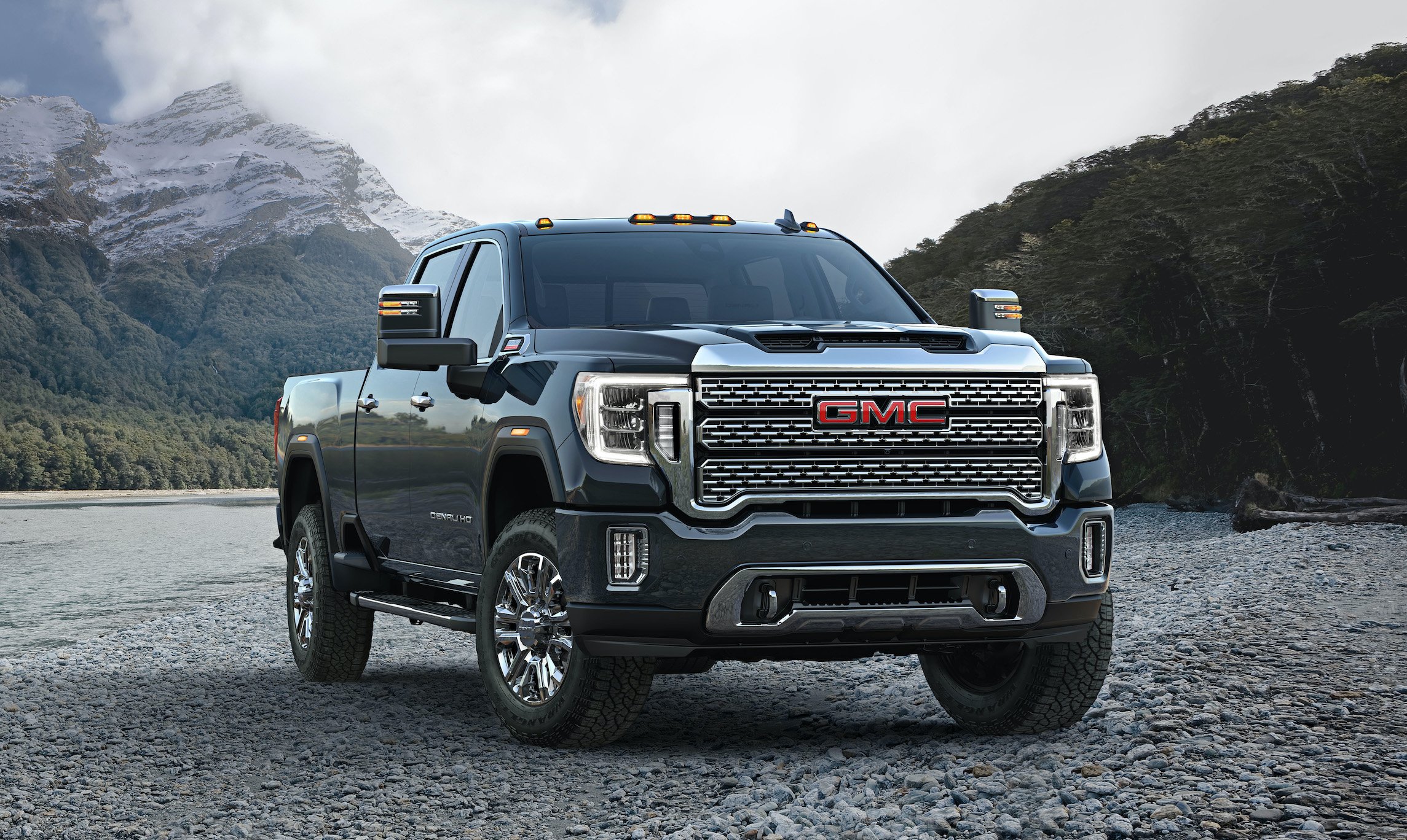 A 2020 GMC Sierra Denali HD, a heavy-duty luxury pickup truck.