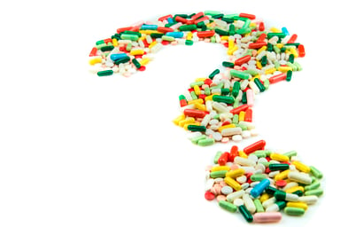 Pills forming a question mark