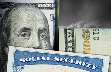 Social Security card with cash