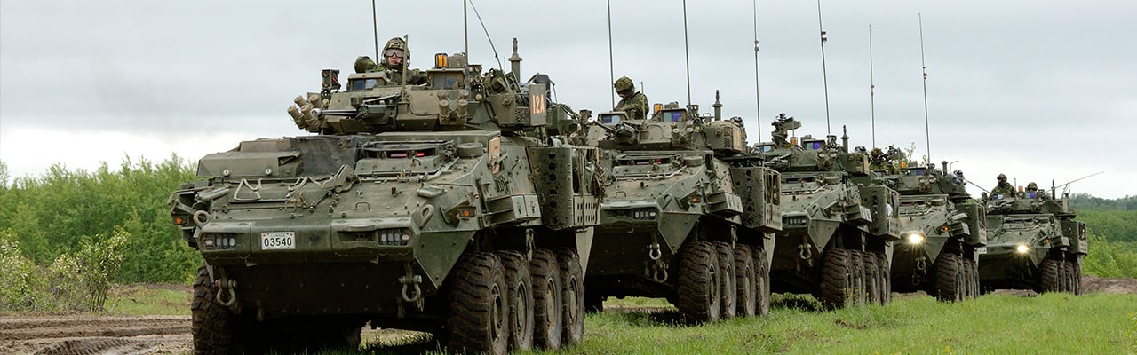 A convoy of LAV-6 out on patrol.