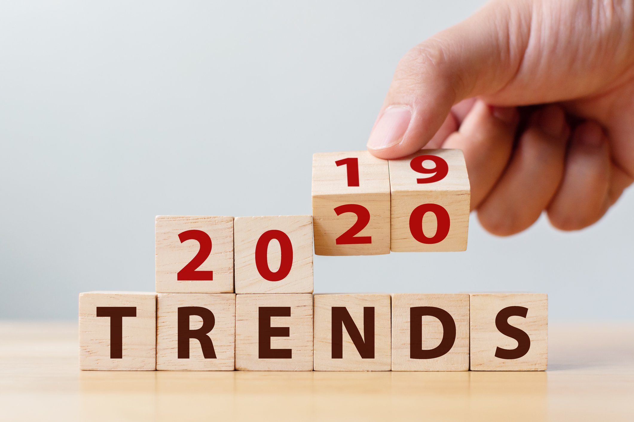 Letter blocks read 2020 trends