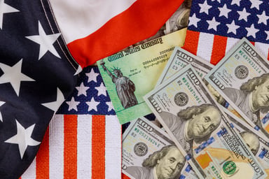 Stimulus Check and US Flags