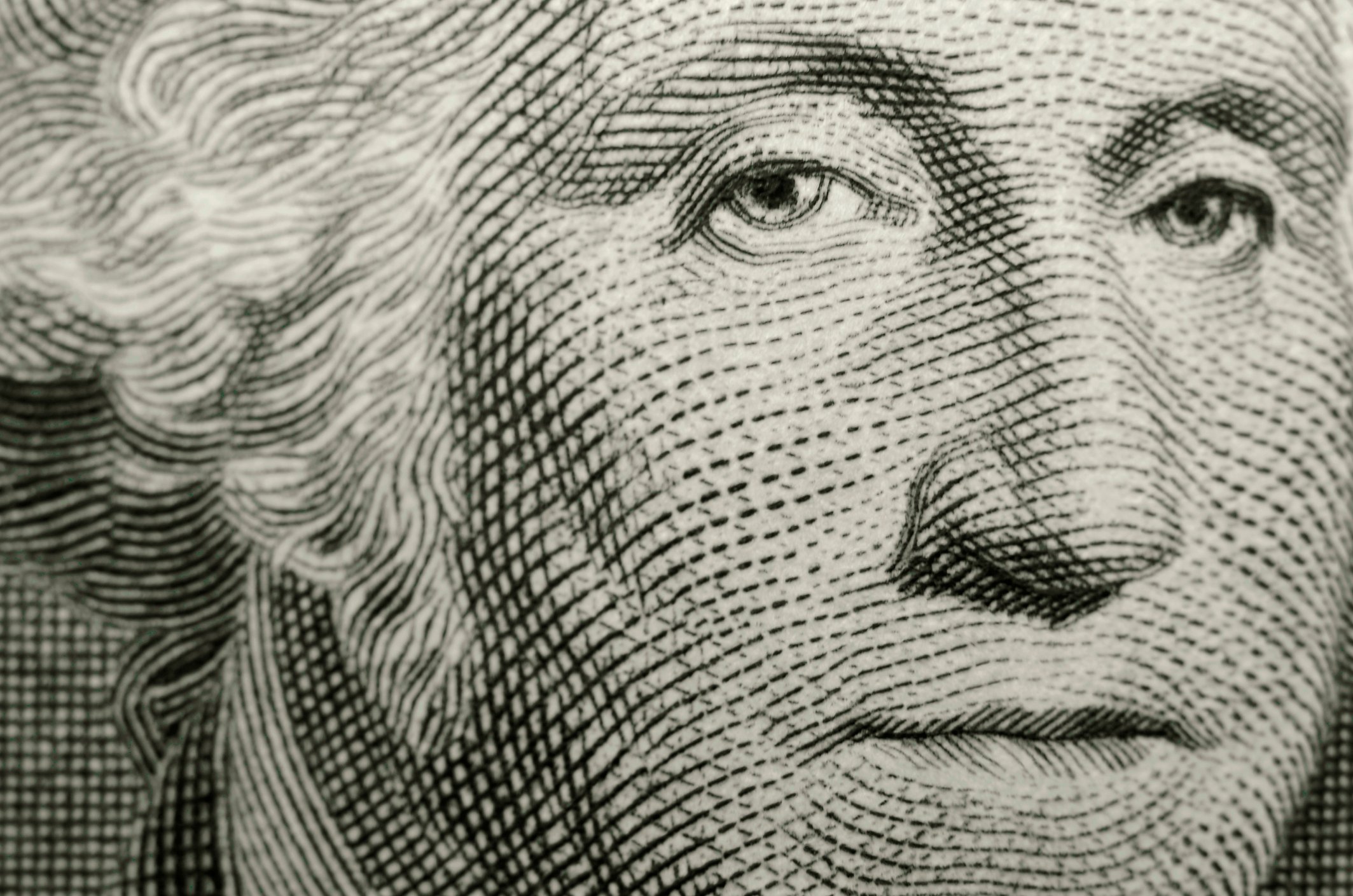 George Washington portrait from a one dollar bill
