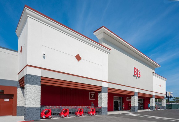 Facade of a BJ's Wholesale Club.