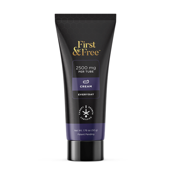 A tube of First & Free Everyday topical.