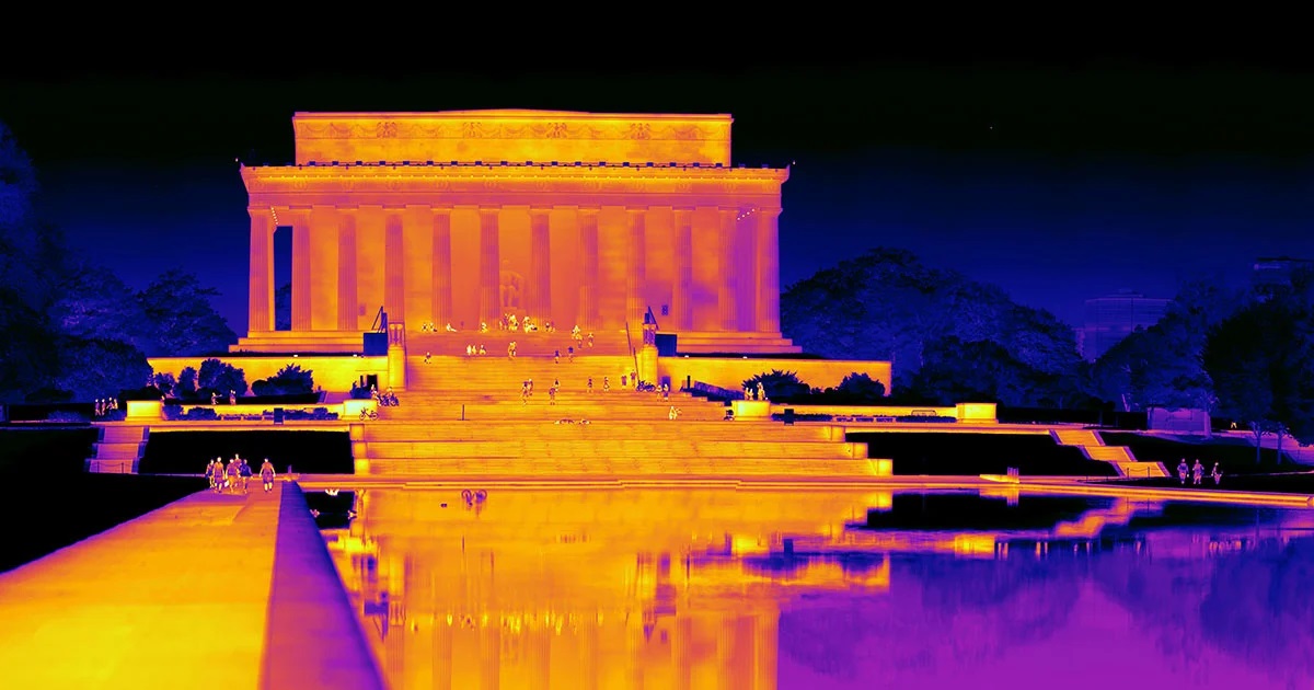 Lincoln Memorial infared source FLIR