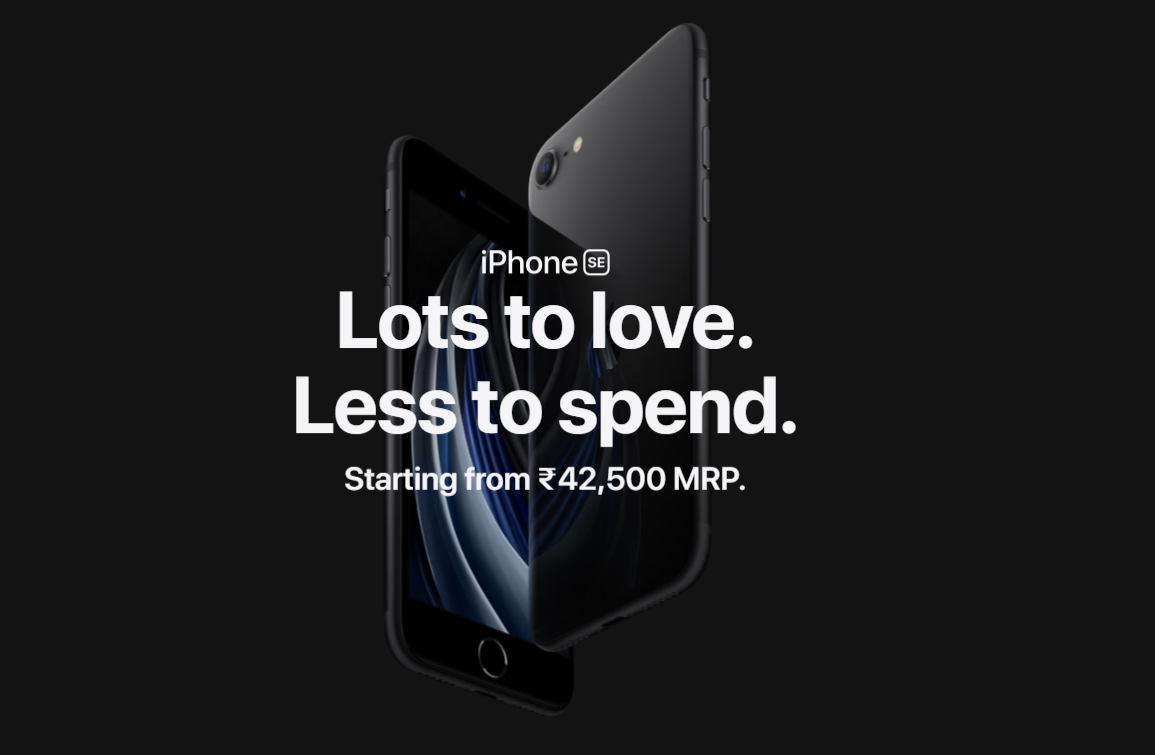 Banner showing new iPhone SE price in India