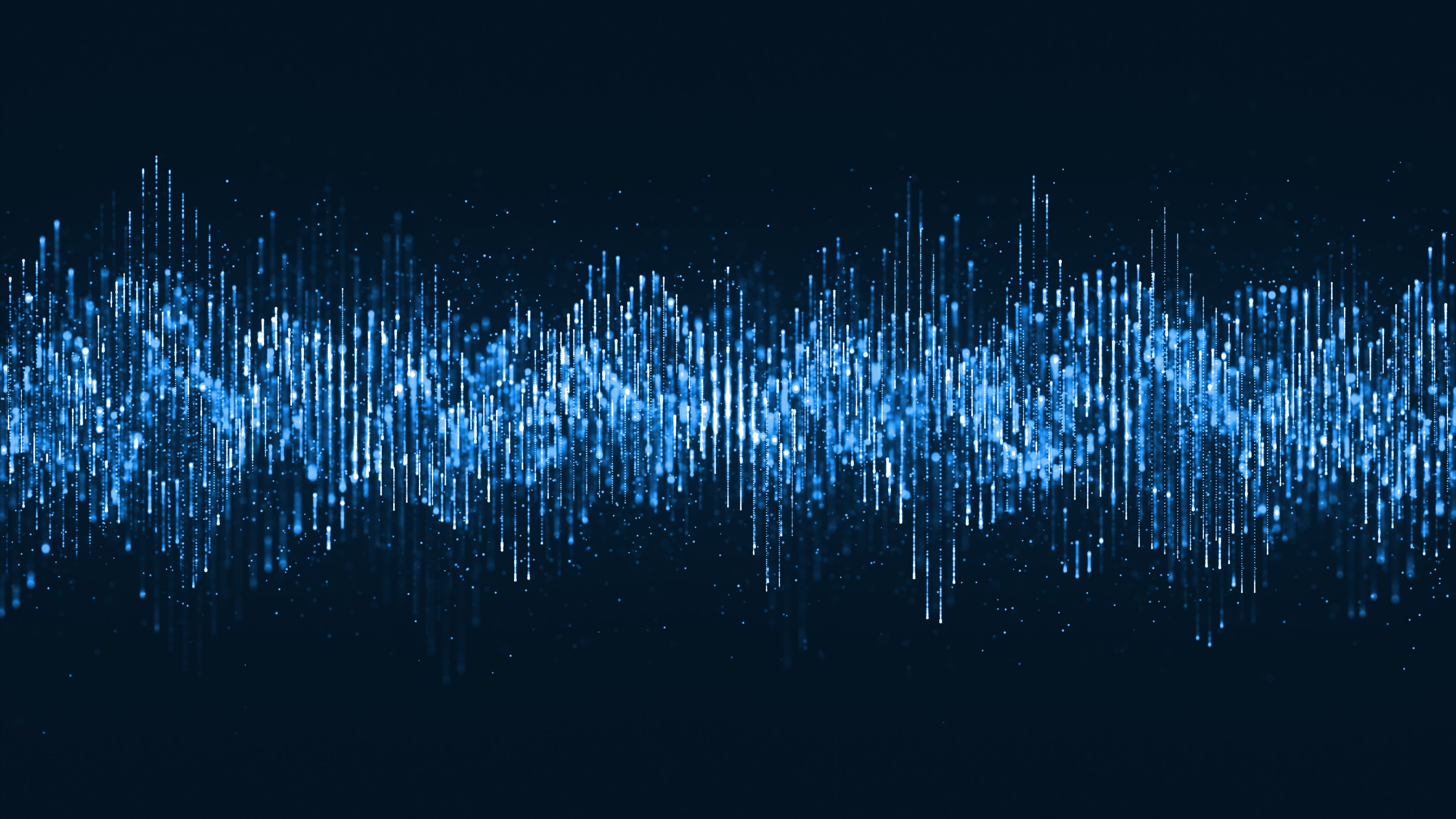 Radio frequencies on a black background. 