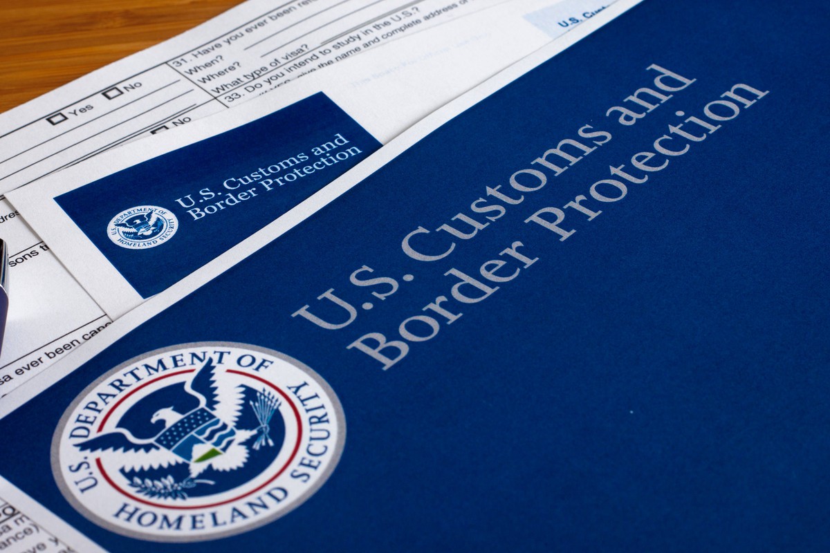 Immigration forms labeled U.S. Customs and Border Protection.