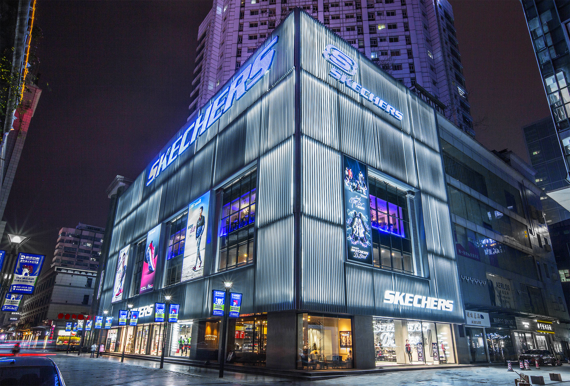A multi-story Skechers retail store in China.