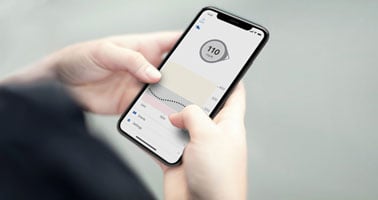 Dexcom's glucose monitoring app on smart phone