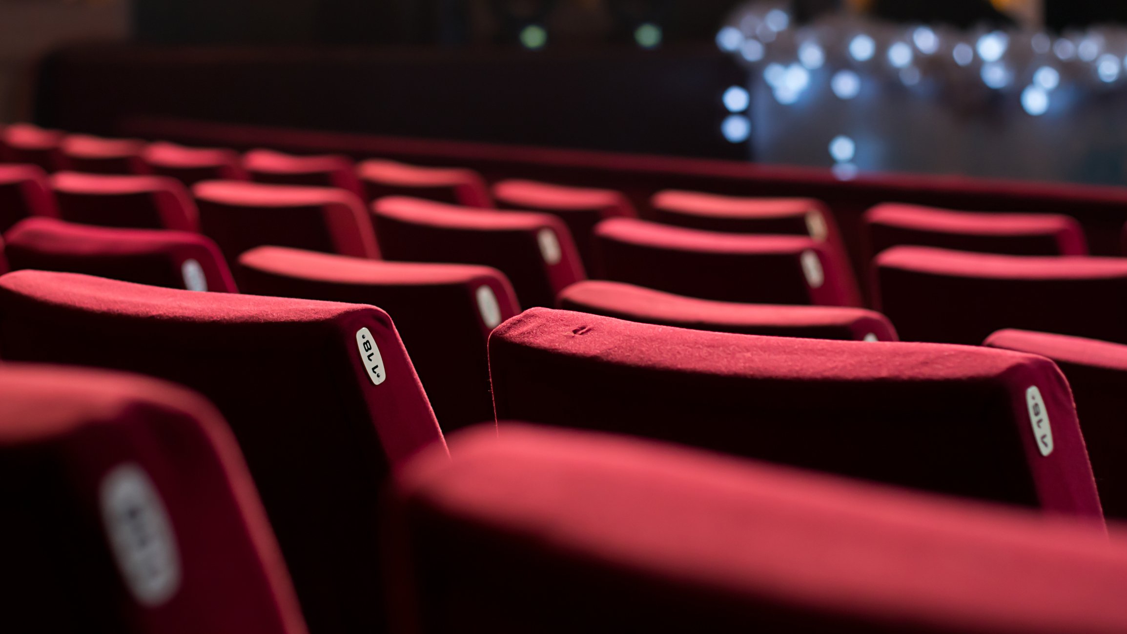 Empty seats in a movie theater