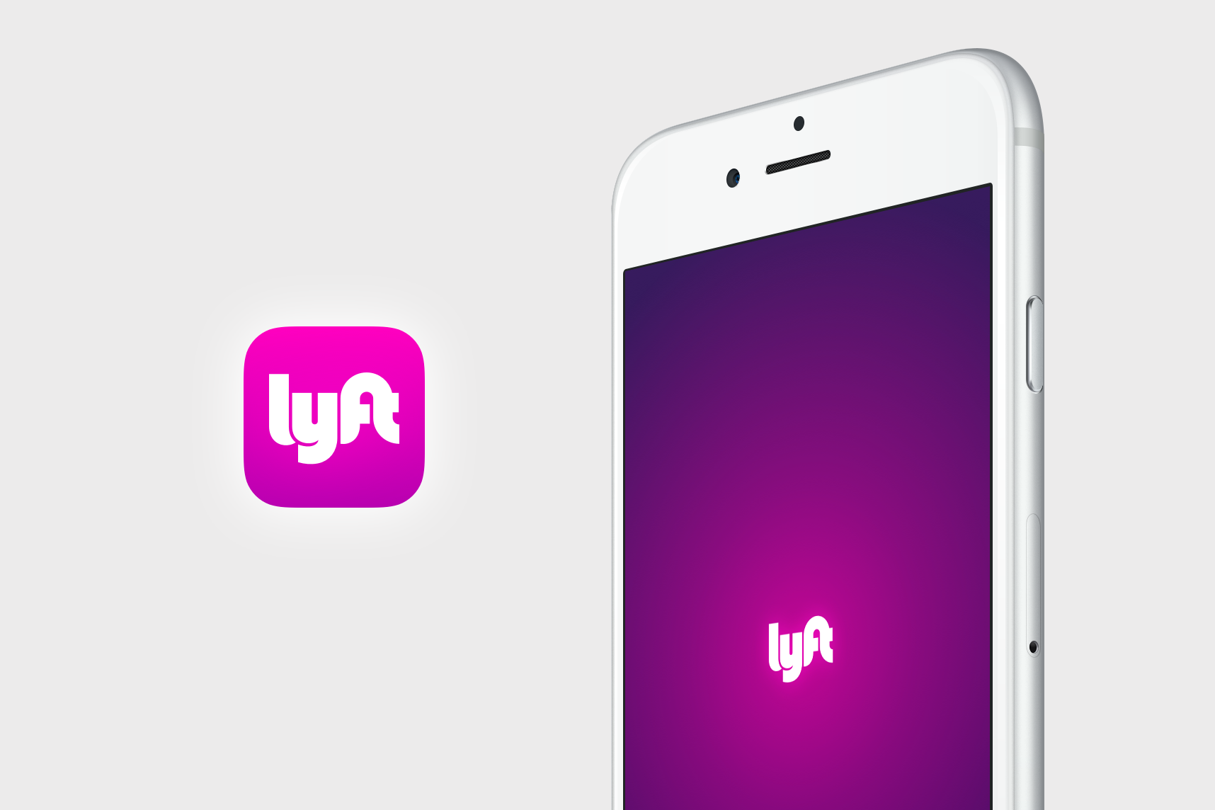 Lyft app icon and a smartphone