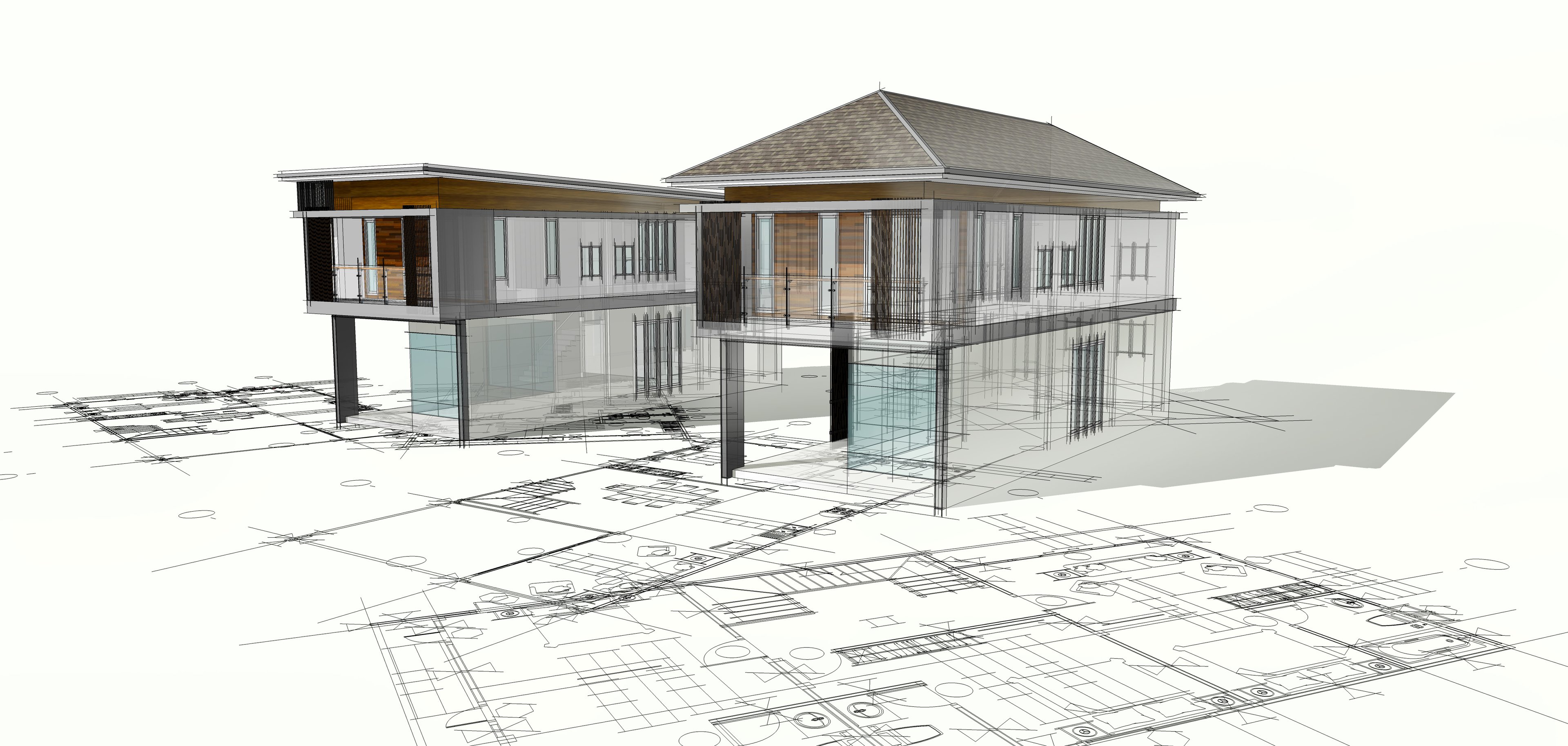 3D sketch of a house plan