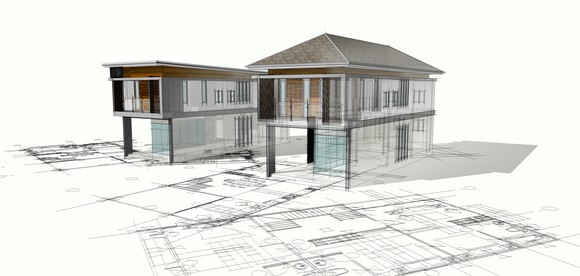 3D sketch of a house plan