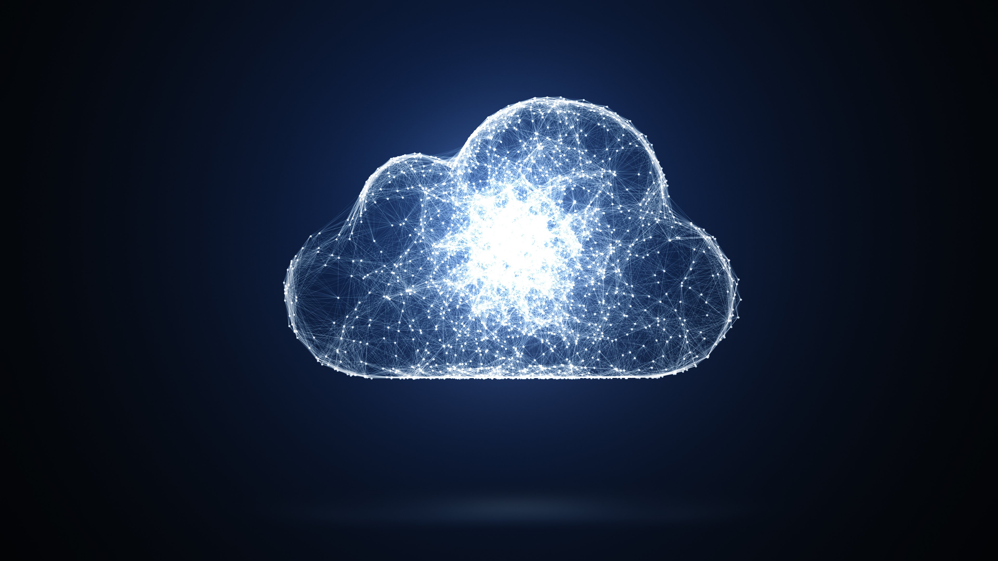 Connected lights forming the shape of a cloud.