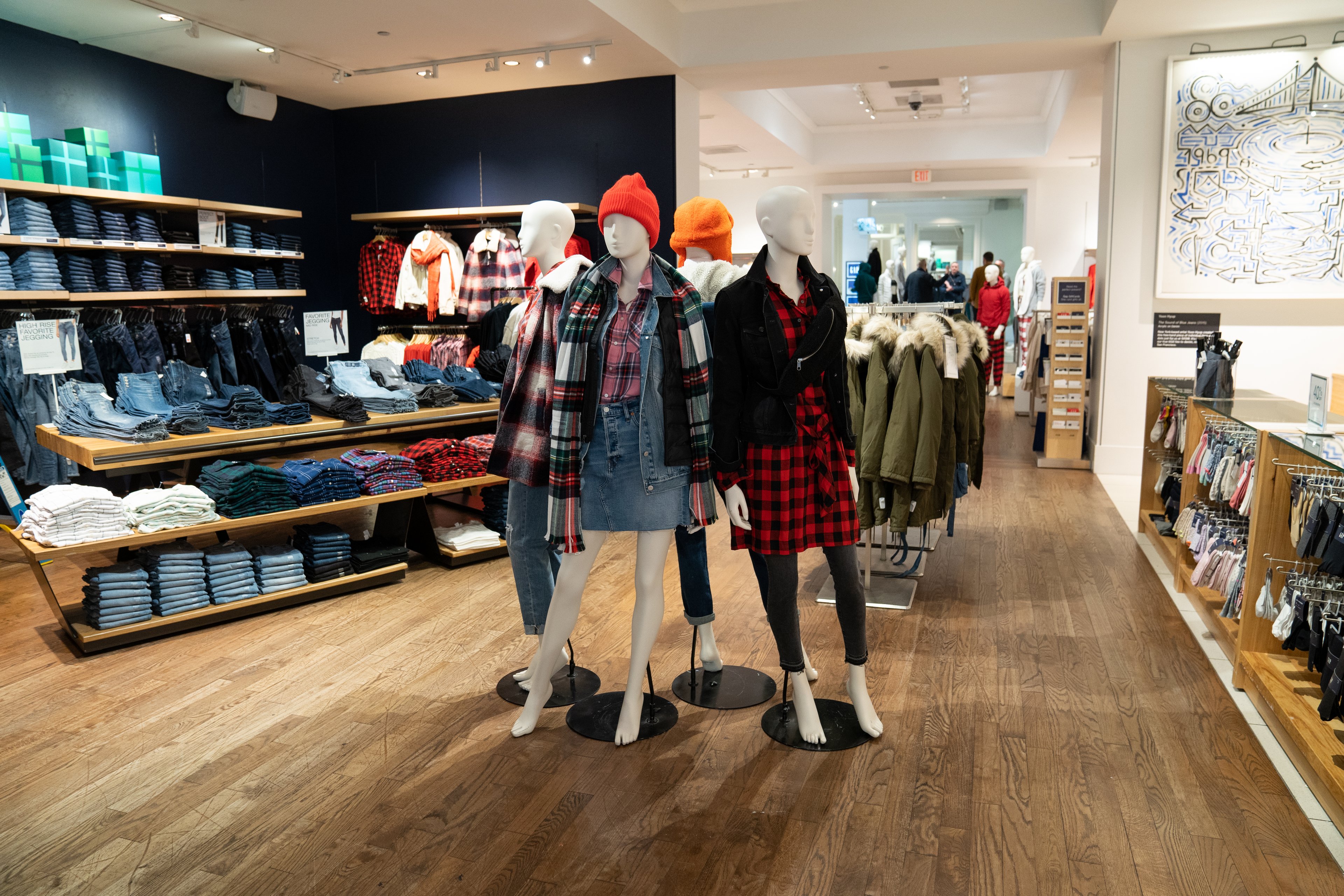 The interior of a Gap store.