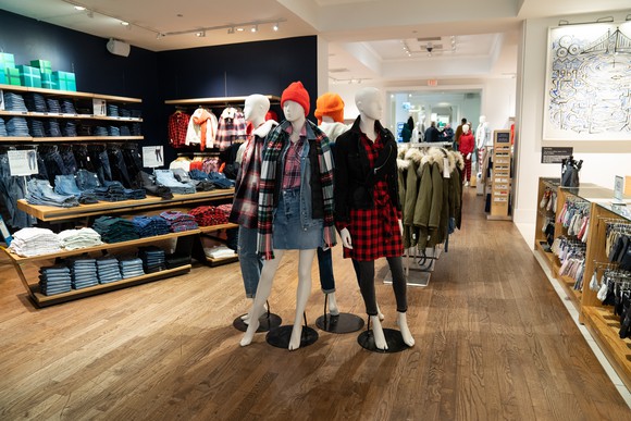 The interior of a Gap store.