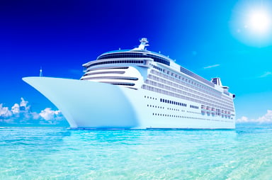 Cruise ship at sea