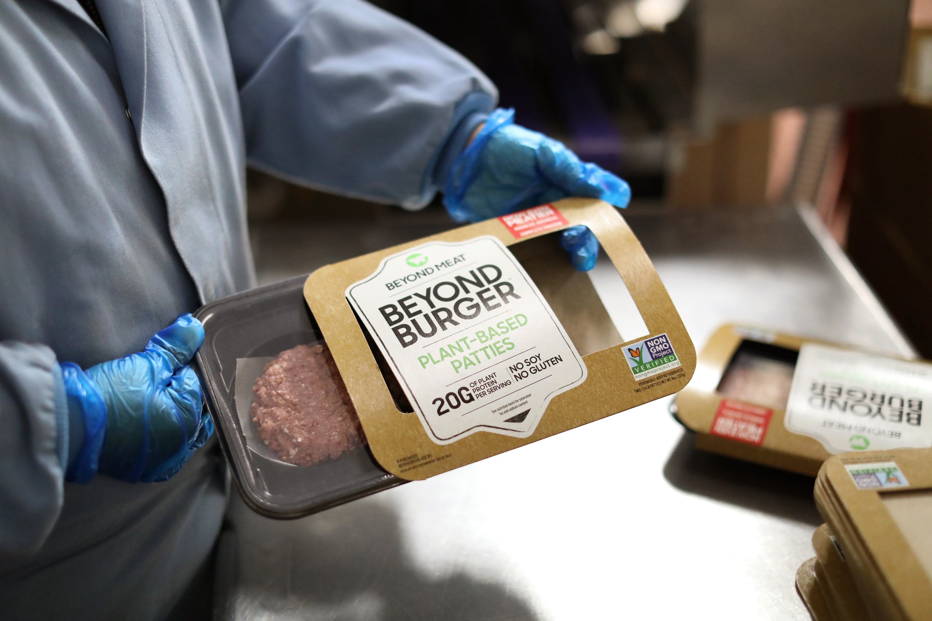 Beyond Burgers being packaged.