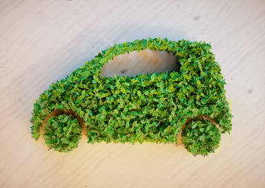 Getty Green Car Made of Leaves