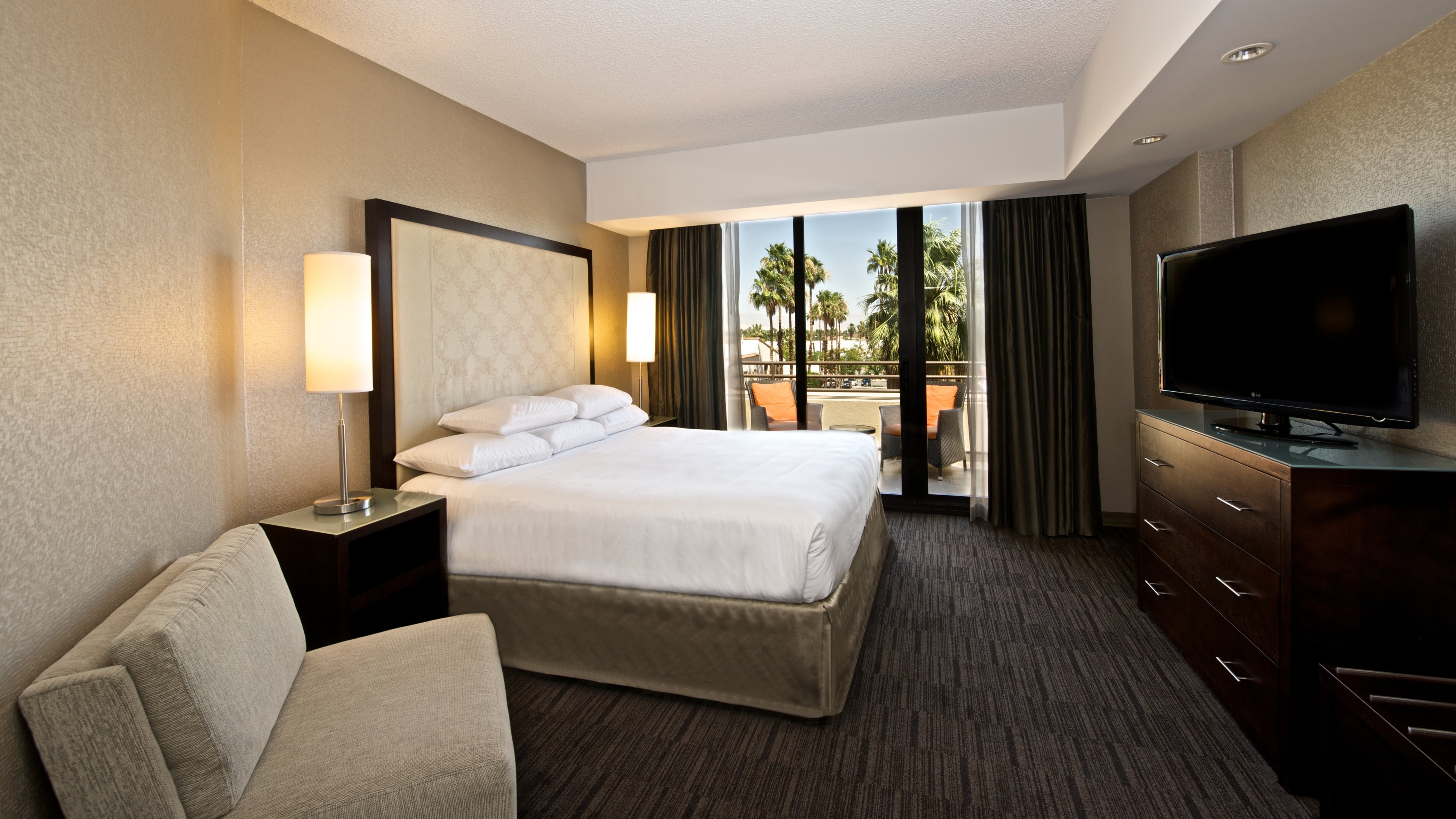 A guestroom at Hyatt Palm Springs.