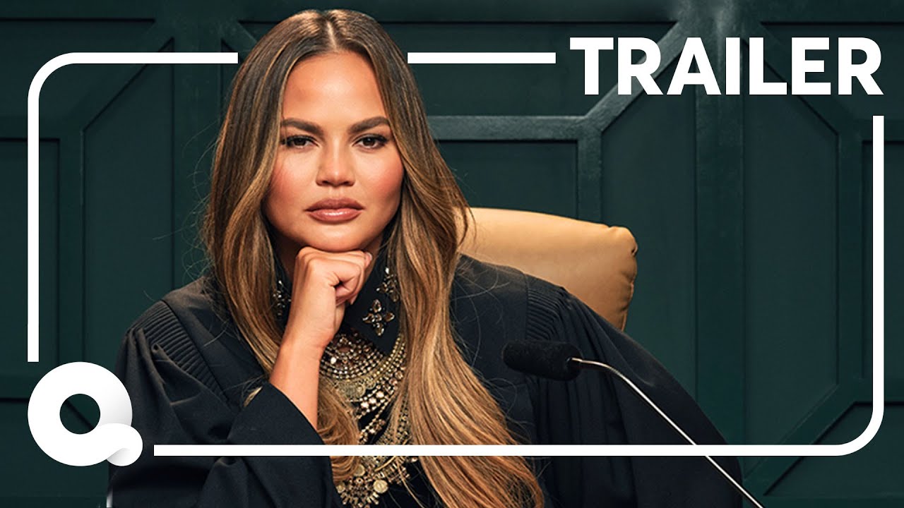 Chrissy Teigen in a judge's robe on her short-form courtroom show.