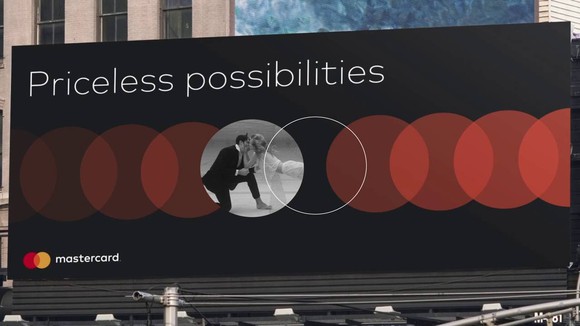 A Mastercard billboard.