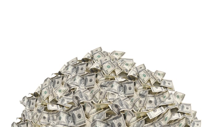 A pile of $100 bills.