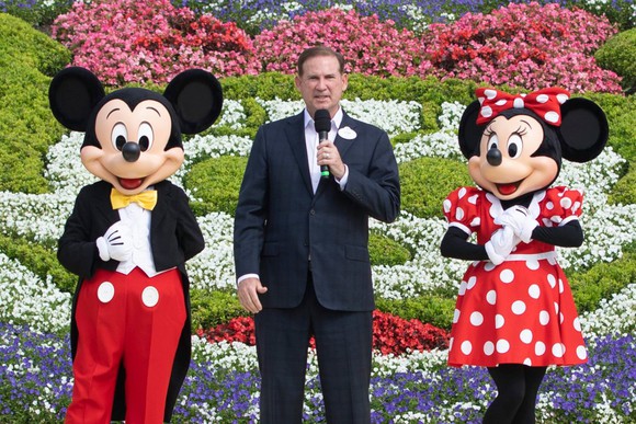 Bob Iger with Mickey and Minnie Mouse