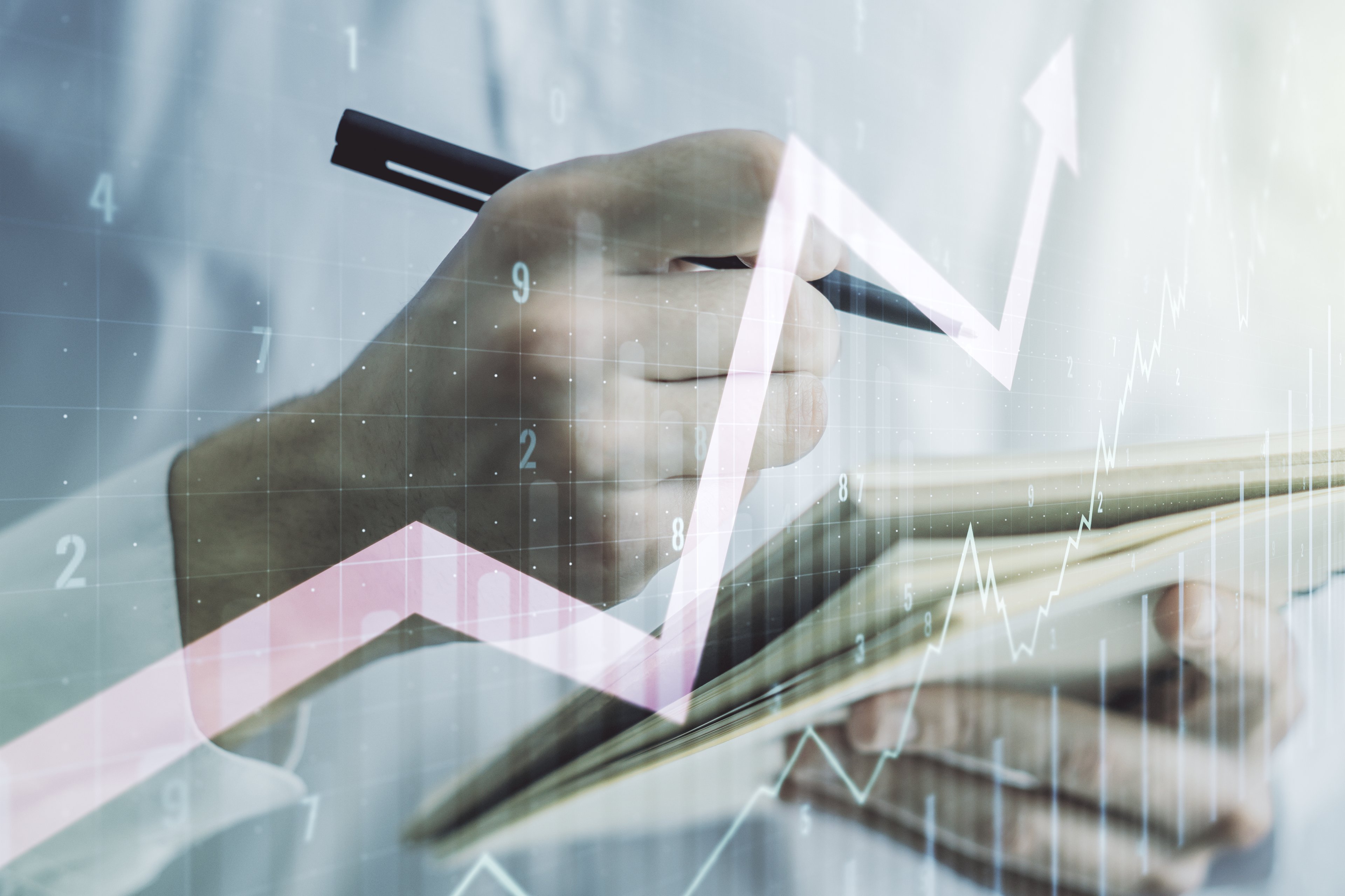 A rising stock chart.