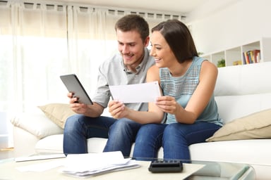 Couple evaluating finances