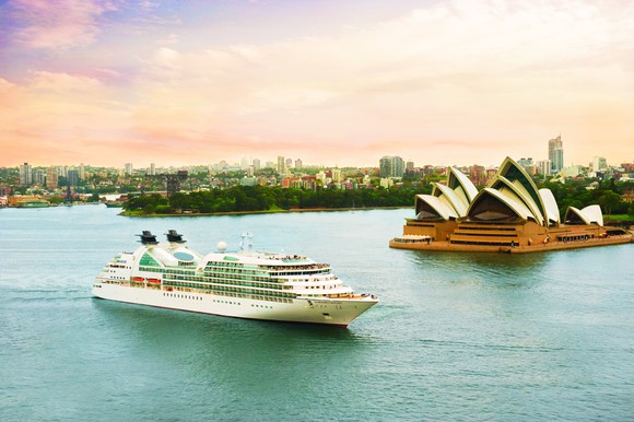 Carnival ship Seabourn Odyssey in Sydney, Australia.