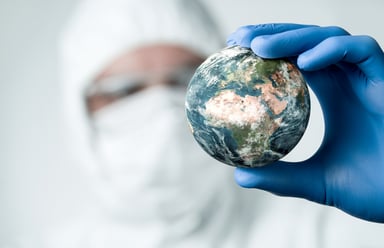 Earth in hands of a doctor