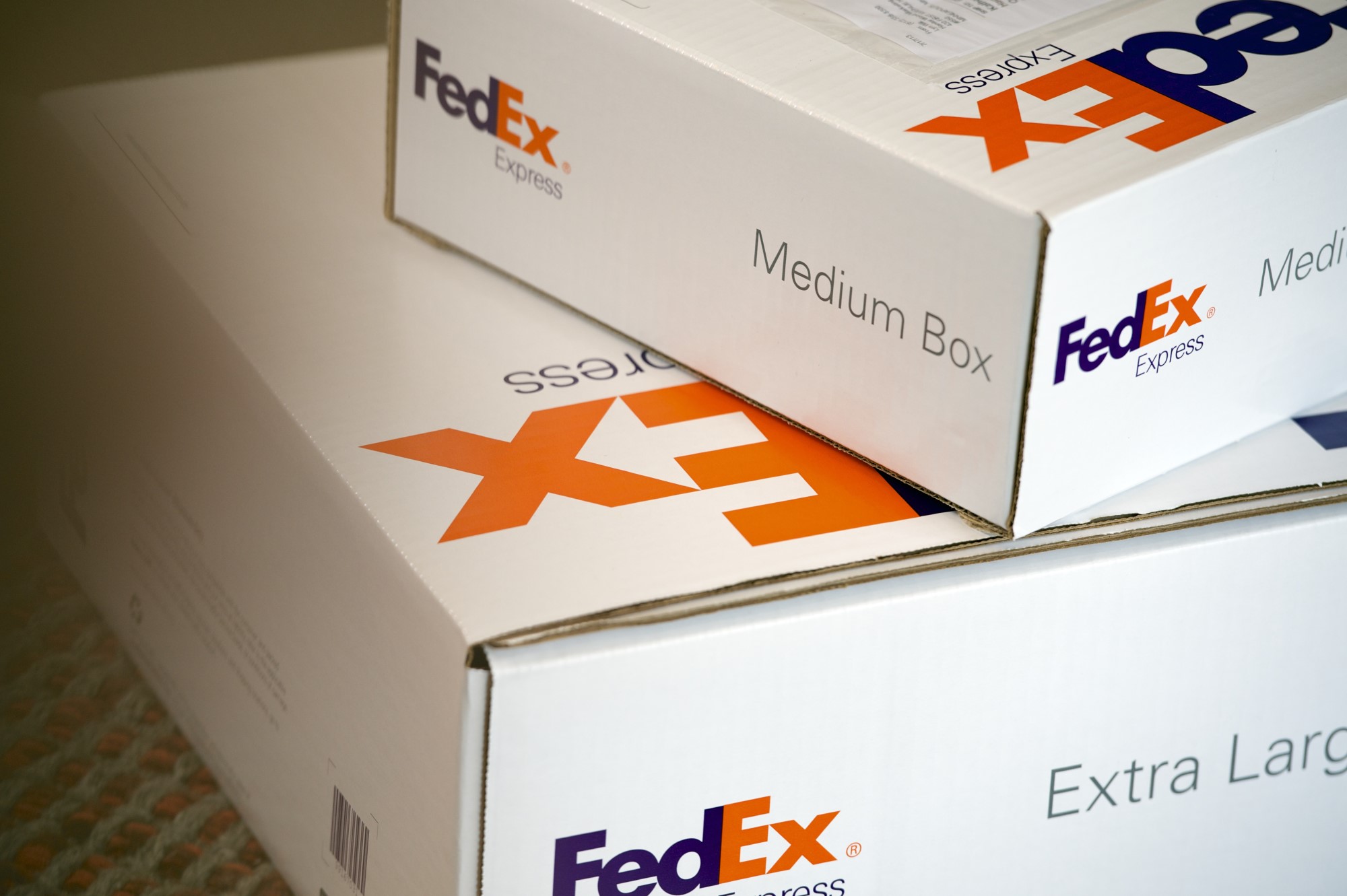 FedEx boxes.