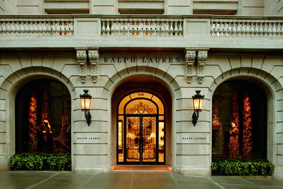 The front of a Ralph Lauren store on Madison Avenue in New York.